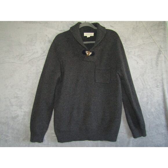 Frederik Andersen Copenhagen Men’s Gray Wool Blend Sweater Toggle Shawl Collar L - Picture 1 of 9